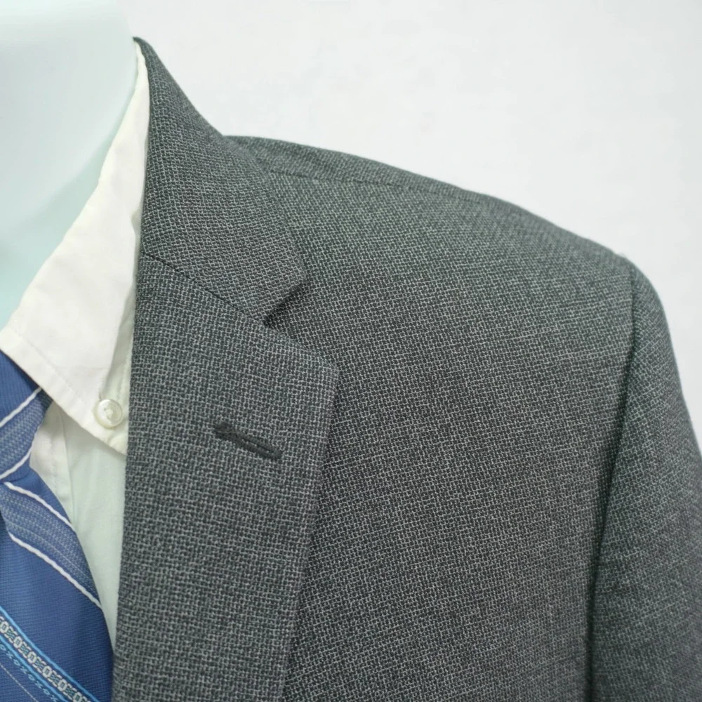 Joseph Jos A Bank Thick Textured Wool Cotton Gray Check Sport Coat 40S Tagged 42